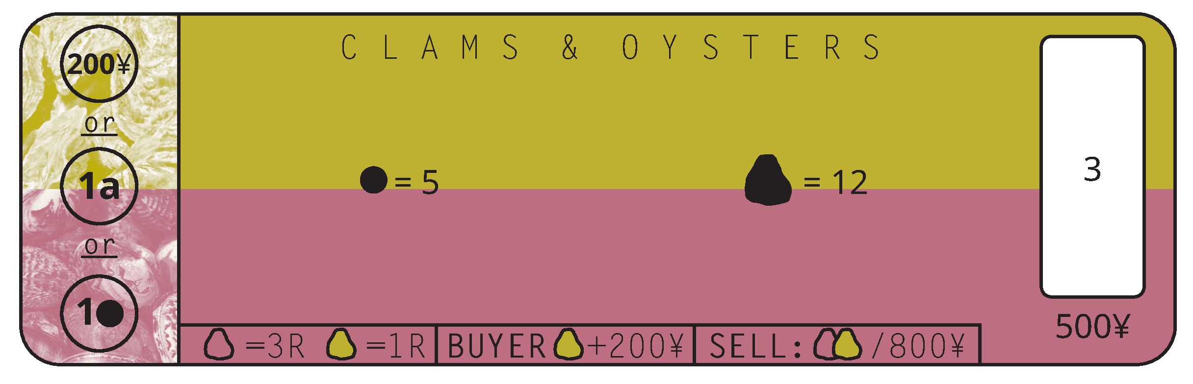 Diagram 1 from the printed Clams & Oysters rules